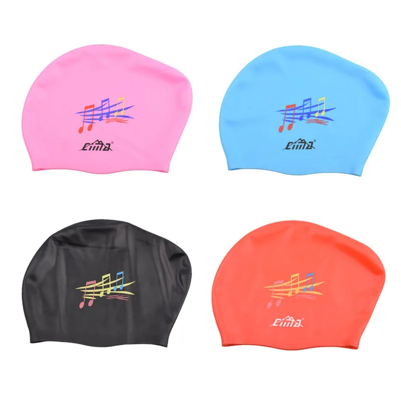 Waterproof Adults Swimming Caps Women Long Hair Swim Cap Diving Hats Extra Large Size Music Natacion Silicone Big Swimming Hat