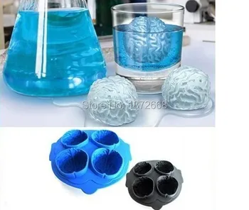 

3Colors Brain Ice 3D Mold Silicone Mold Cake Tools Cutter Ice Molds Cream Mould Cooking Tools 10pcs Free DHL/Fedex