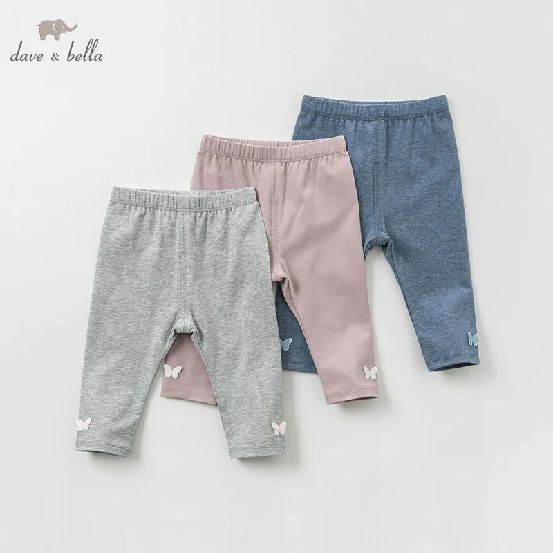 

DB10568 dave bella spring baby girls pants children full length kids pants bow infant toddler trousers
