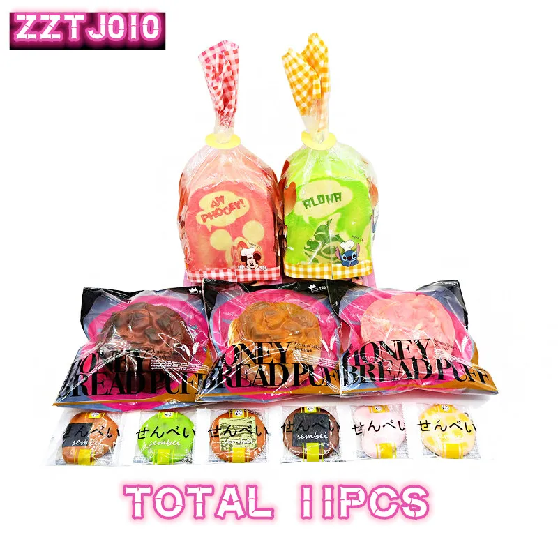 

11pcs/lot,ZZTJ010 suit,Slow rebound pendant, ornament, bread squishy set,Special and limited sale,free shipping