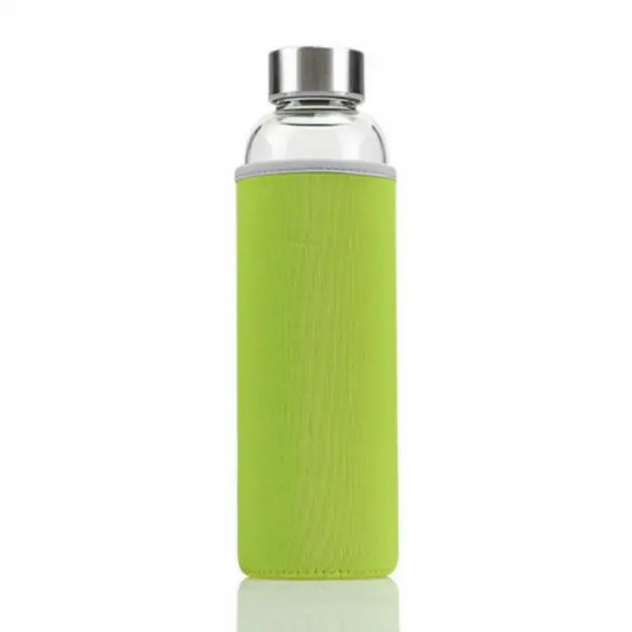 550ml BPA Free Glass Water Bottle with Tea Filter Infuser Protective Bag Outdoor Sports 899