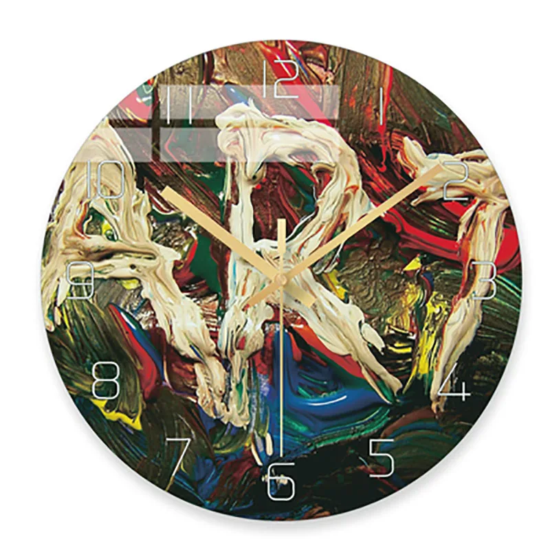 Креативный стеклянный тонкий механизм настенных часов 3d часы догадка женские часы кухня Relogio Parede беззвучные часы гостиная 50Q231 - Цвет: Style4