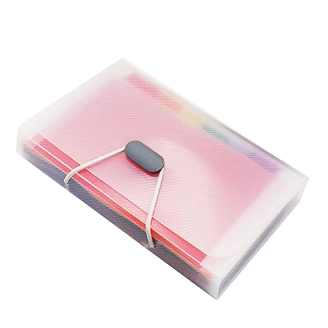 

13 Grid Expanding File Folder A6 Document Buckle, Lanyard Bag Organizer Multicolor