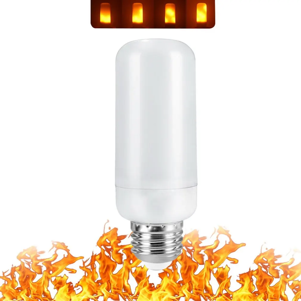 Светодиодная лампа с динамическим пламенем в секции 3 Вт, светодиодная лампа с эффектом пламени, лампочки для домашнего интерьера, мигающий
