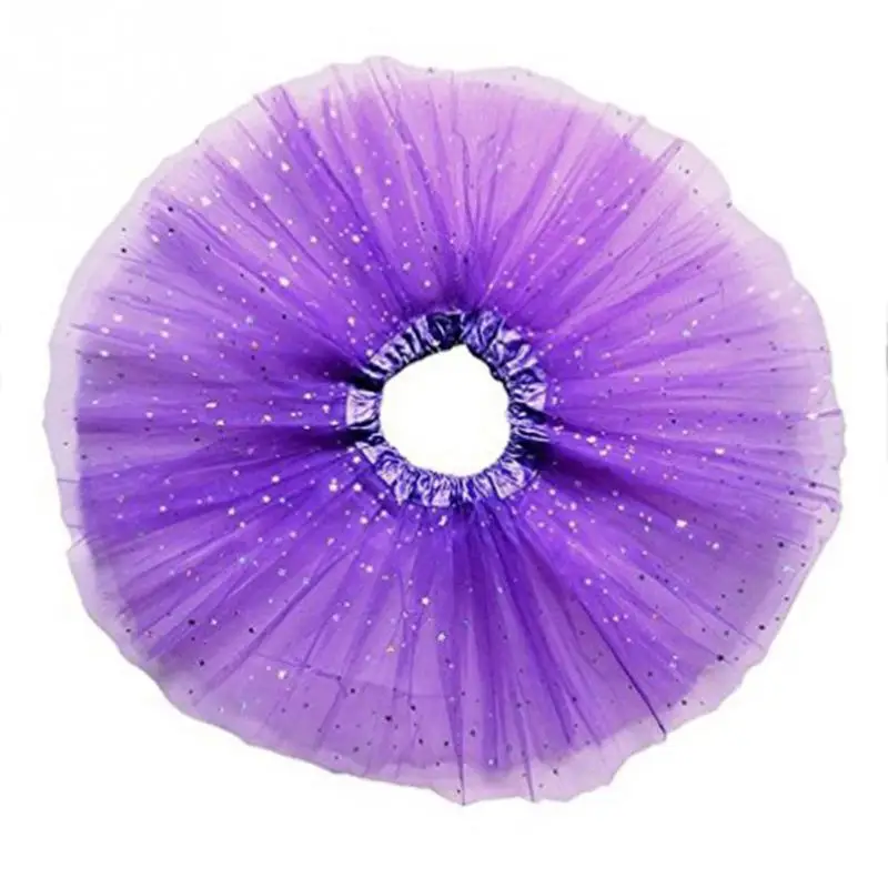 Милое фатиновое платье-пачка ярких цветов с блестками для маленьких девочек платье принцессы на день рождения для маленьких девочек танцевальный костюм для балета - Цвет: deep purple