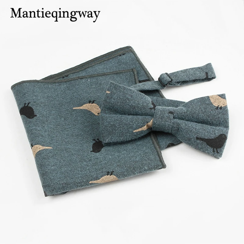 Mantieqingway модные хлопковые Свадебные Hanky + галстук бабочкой набор для мужчин Высокая качественный носовой платок шейный платок s интимные АК