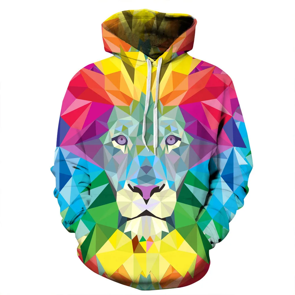 

Men's Casual Autumn Winter 3D Printing Long Sleeve Caps Sweatshirt Top Blouse