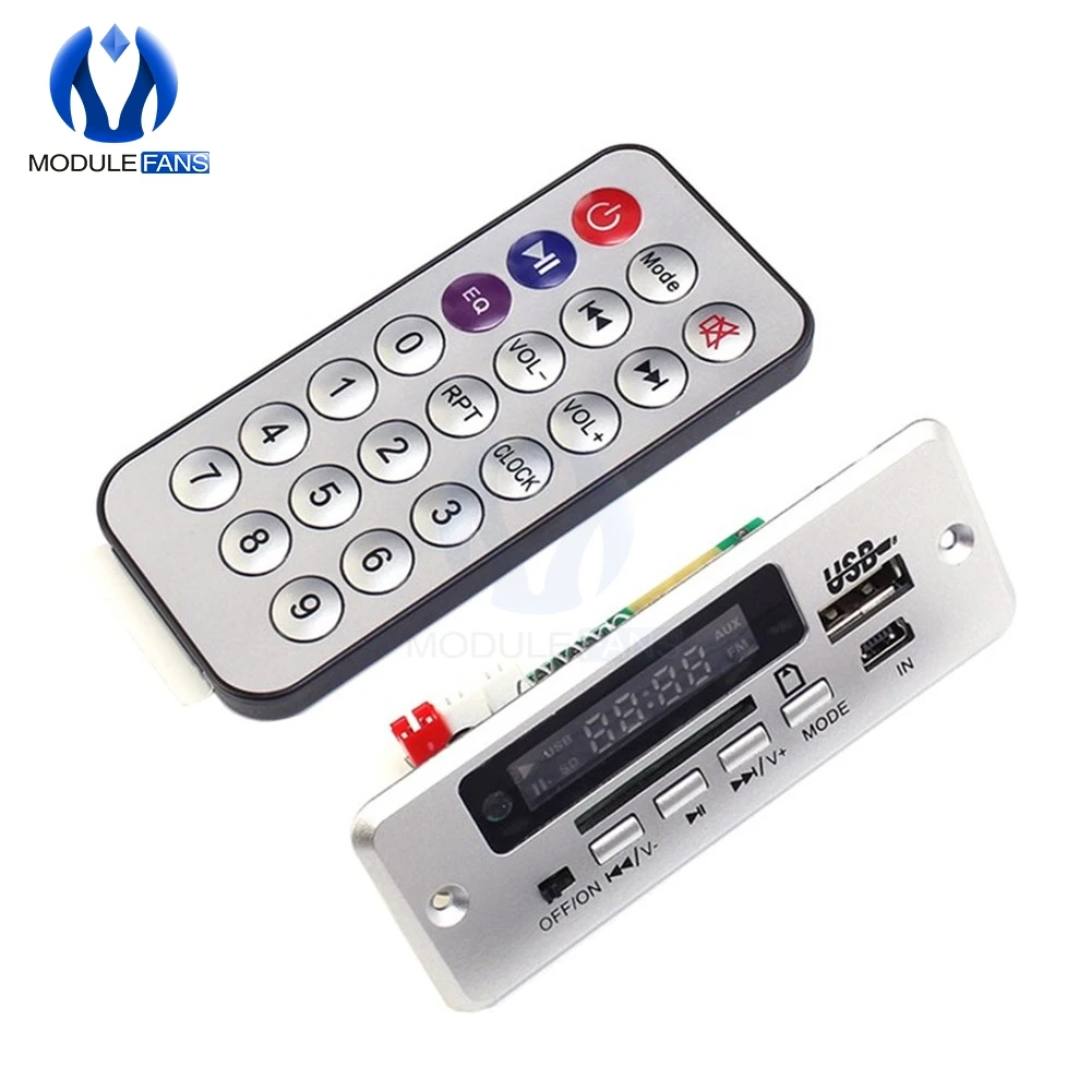 

5V Mini MP3 Decoder Board Bluetooth Call Decoding Module MP3 WAV U-Disk TF Card USB With 2*3W Amplifier Remote Controller
