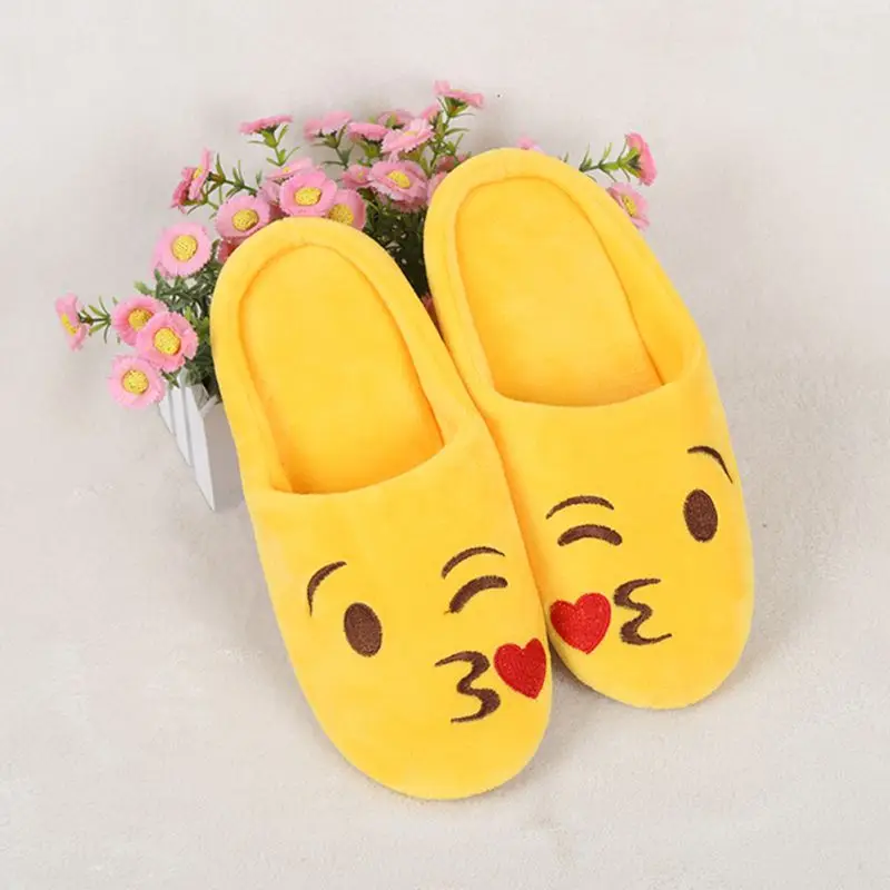 Winter Plush Slipper Cute Shoes Indoor Warm Emoji Slippers Smiley ...