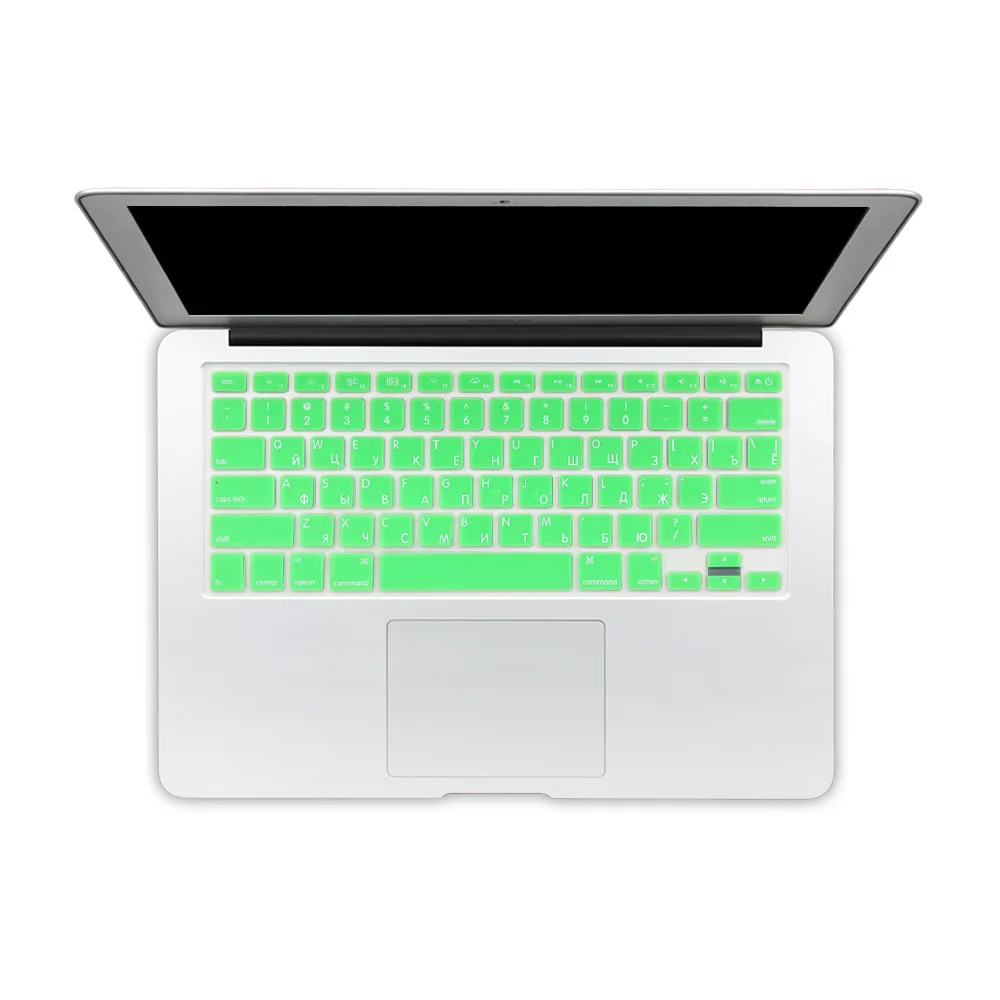 Силиконовая Защитная пленка для клавиатуры с буквенным алфавитом для MacBook Air 13 Pro 1" 15" 1", версия США - Цвет: green