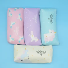 Купить онлайн Единорог пенал из искусственной кожи КАЛЕМ Куту каваи Trousse школьников stylo творчества astuccio scuola Pencilcase школьные принадлежности