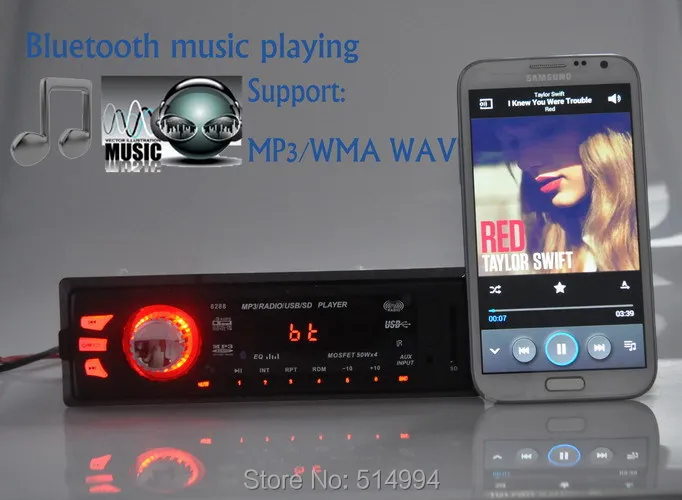 Автомобильный Радио плеер Поддержка синий зуб, ответ/повесить телефон USB SD AUX IN, 12 в 1 din автомобильный аудио, автомобильный стерео mp3
