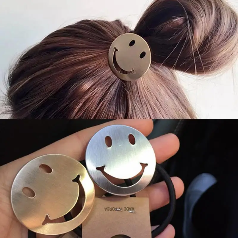 

KingDeng Hair Accessories Headbands Fashion Jewelry Women Hair Band Smile Wild Sliver Simple Korean Version Sweety Gold Cute