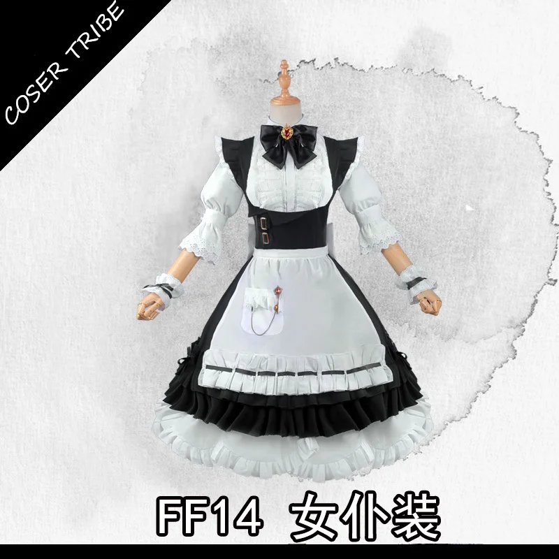 FF14 Аниме Final Fantasy XIV FF14 наряд горничной платье лолиты повседневная форма косплей костюм для женщин Хэллоуин Новинка - Цвет: FF14
