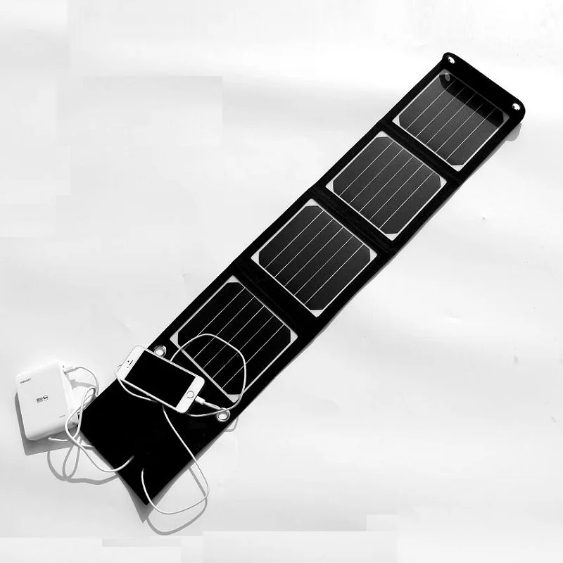 14W Sunpower Portable Solar Charger For iPhone/Mobile Phone/MP3 Camping/Travel Foldable Dual USB