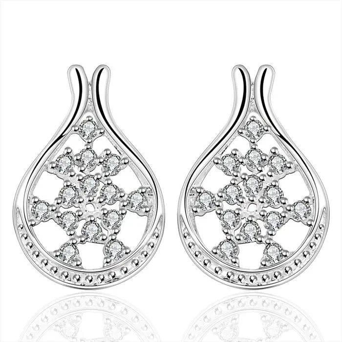 

silver plated Earrings, 925 jewelry silver plated jewelry Earrings / 925 jewelry silver plated Earrings with pendant E390