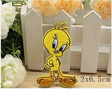 Tweety Bird железные нашивки с мультяшными животными Байкерская детская тканевая нашивка вышитый значок - Цвет: Антикварный цинк