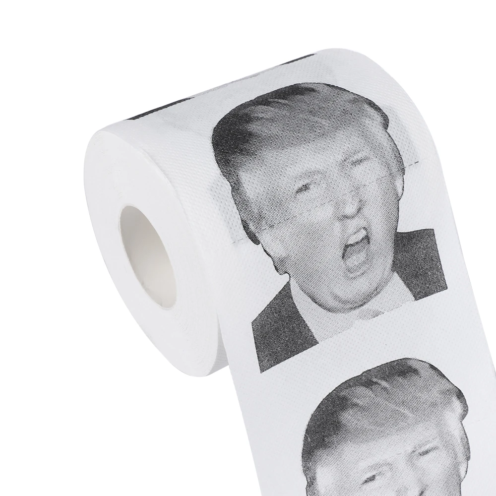 Новый забавная туалетная бумага Дональд Трамп Юмор 100 г туалет бумага Roll Новинка Забавный поцелуй подарок Шуточный розыгрыш Прямая