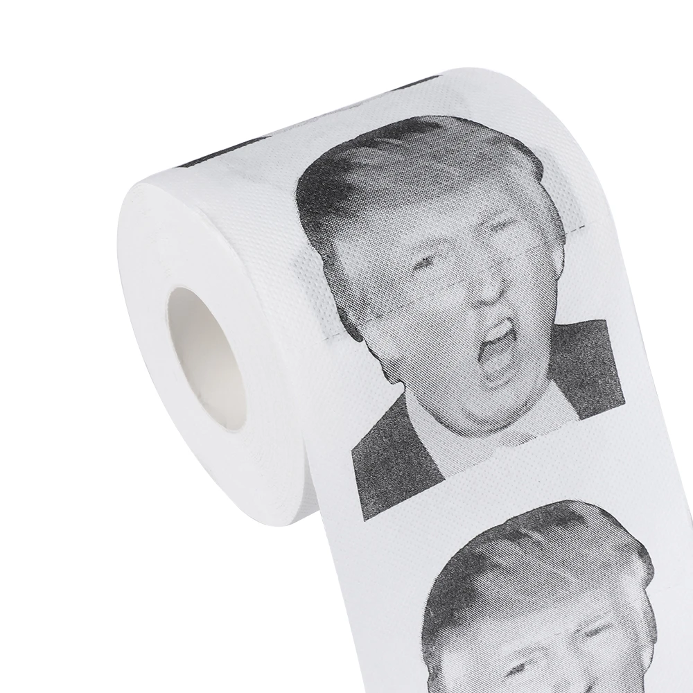 

2019 New Funny Toilet Paper Donald Trump Humour Toilet Paper Roll Open Mouth Style Paper Roll Gift