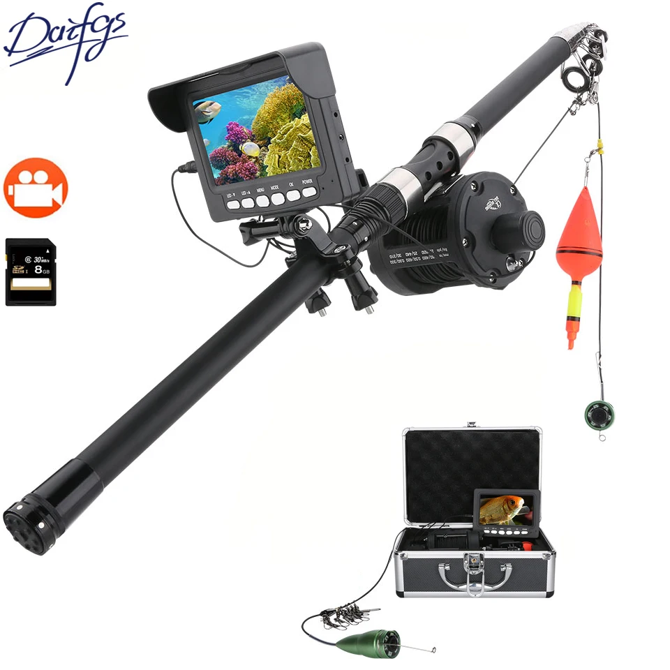 

Underwater Fishing Video Camera Kit Aluminum alloy 6W IR LED Lights with 4.3" Inch HD DVR Recorder Color Monitor Fish finder