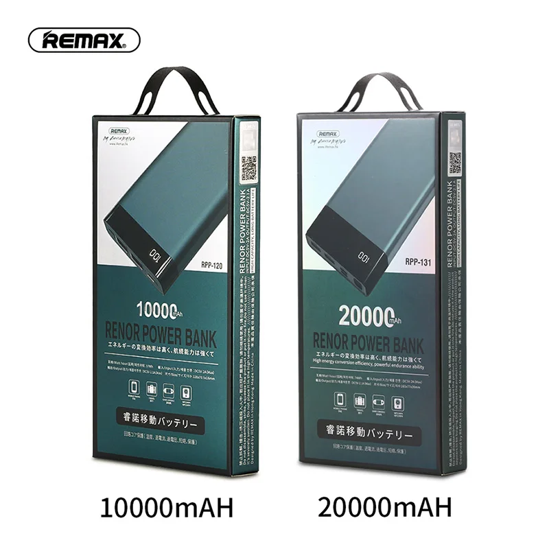 Remax 20000 мАч Внешний аккумулятор с двойным USB ЖК-дисплеем, портативное Внешнее зарядное устройство, внешний аккумулятор 10000 мАч для Xiaomi samsung huawei