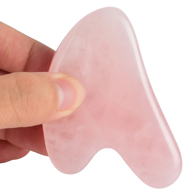 Face Jade Massager Scraper Natural Rose Quartz Gua Sha Scratch Acupuntura Point for Foot Back Head Neck Massage Stone Therapy