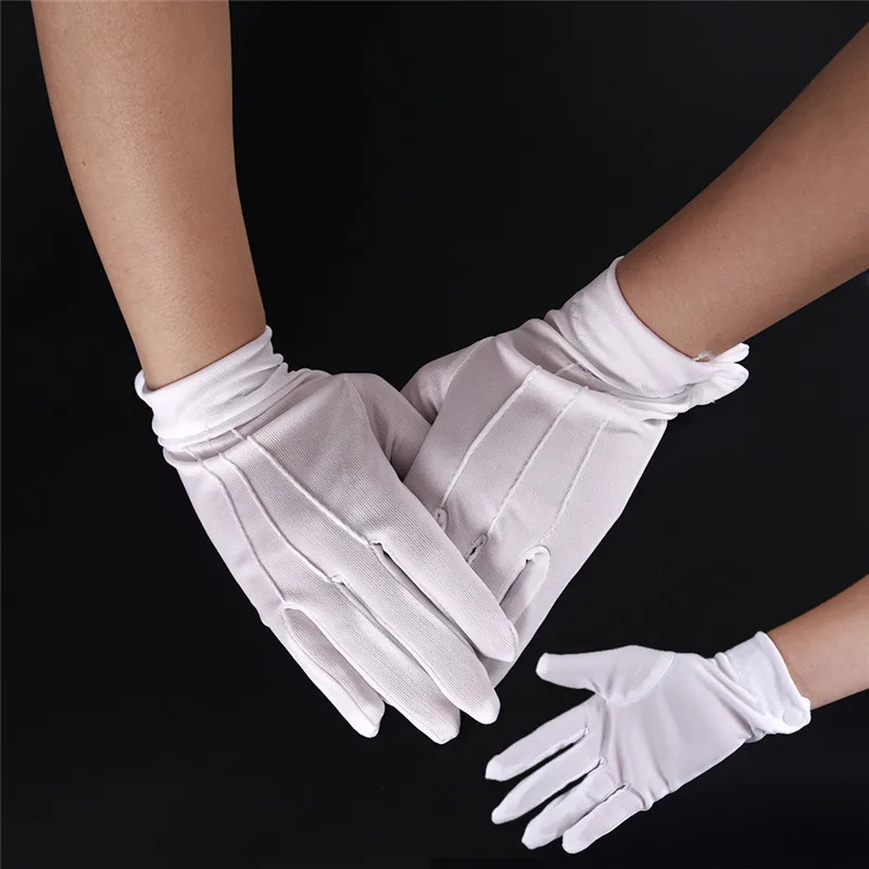 White Cotton Gloves Formal Work Uniform Catering Band Magician Parades