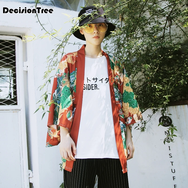 2019 summer japan style kimono men 100% cotton&linen loose mens jackets plus sleeve open stitch casual coat male windbreaker