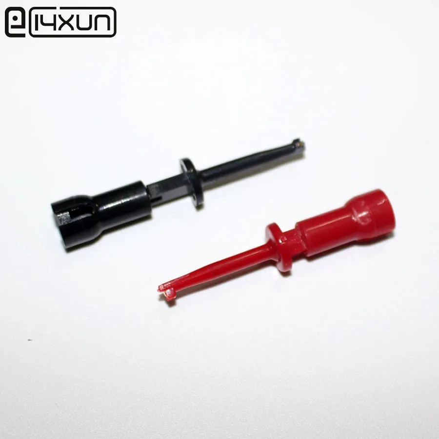 

1pair Mini Copper Logic Test Hook with Insulated Nylon Sheath Soldering Type Testing Adaptor Conenction