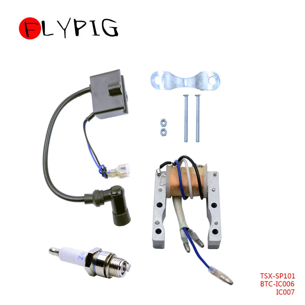 

Stator Magneto Ignition Coil CDI Spark Plug for 49cc 66cc 80cc Motorized