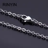 Men Women Jewerly 1mm 16" 18" 20" 22" 24" Inches Links Chain Fashion Necklace Stainless Steel Necklace Classic Pop Rolo Chains