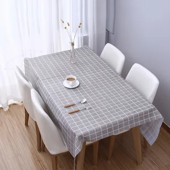 

1 Pcs Plaid Table Cloth Waterproof Oil-proof Rectangle Table Cover Tablecloth Home Kitchen Decor XH8Z JA02