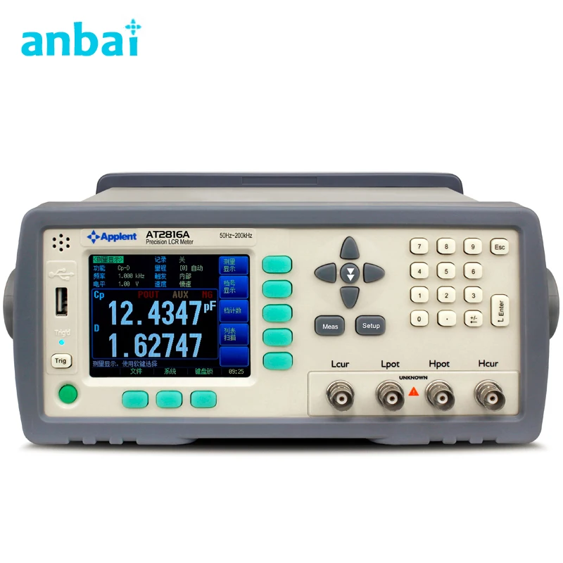 

High Precision Digital LCR Meter Tester Wide Frequency Range 50Hz-200 kHz Built-in RS232C and Handler Interfaces AT2816A