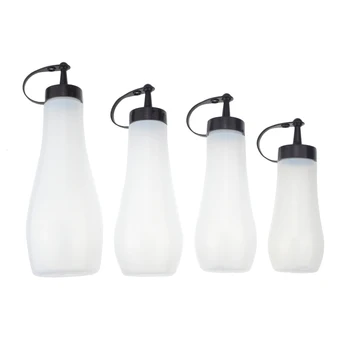 

1pcs 250/360/480/720ml Squeeze Jam Bottle Food Grade PE Leak-Proof Plastic Creative Condiment Bottle Kitchen Tools