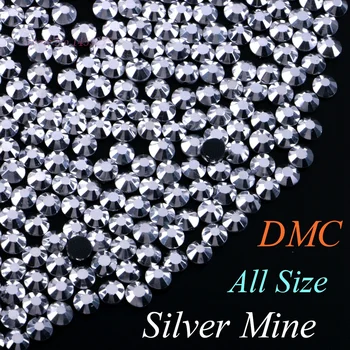 

All Size! Silver Mine, DMC Hotfix Rhinestone SS6 SS10 SS16 SS20 SS30 Glass Crystals Stones Hot Fix Iron-On FlatBack With Glue