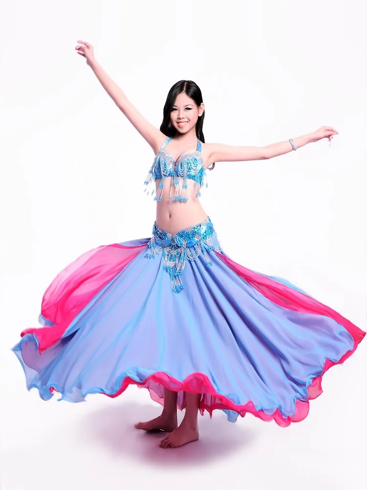 Новый красивый живот Танцы костюм живота Танцы платье комплект bellydancing одежда костюм двойной цвет: бюстгальтер и пояс и юбка