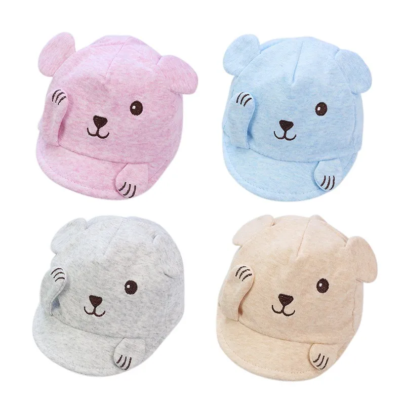 

Toddler 0-6Month Adjustable Ball Hat Baby Boy Girl Cute Baseball Cap Cotton Breathable Cartoon Printed Visors Hats2019 g