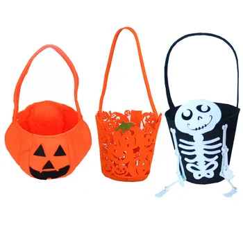 

Free Shipping 1pc Retail Non-woven Pumpkin Toy Bags for Trick or Treat Candy Halloween Party Costumes Dress Make up Supply Gifts