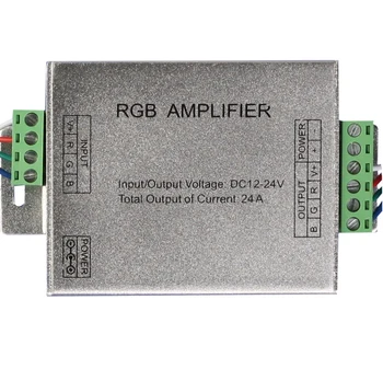 

24A Amplifier for RGB LED Strip DC 12V-24V Aluminum Case RGB Signal Amplifier for SMD 3528/5050 LED Strip Free Shippingping