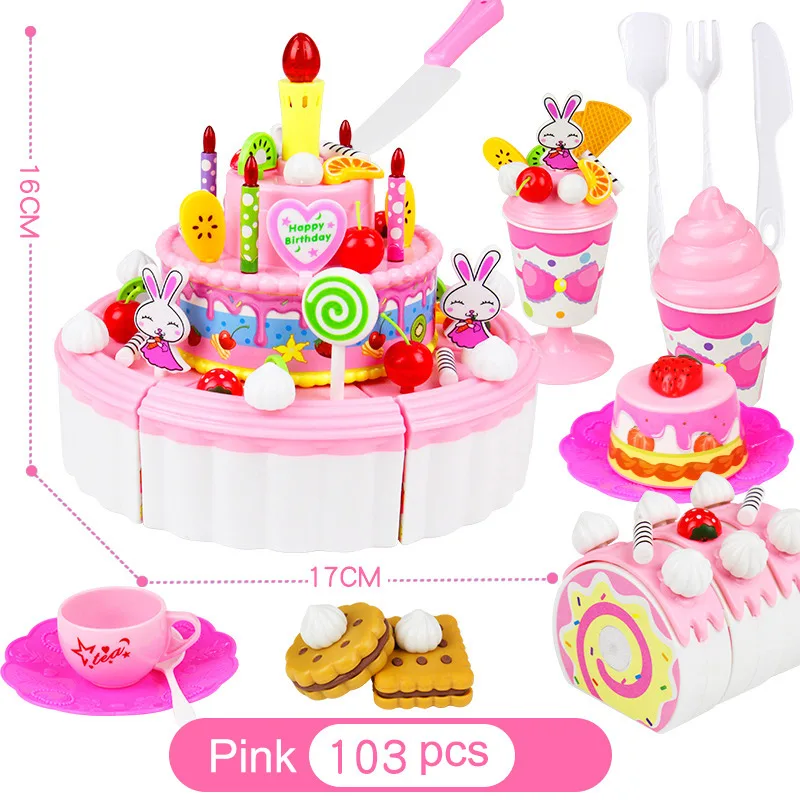 

Kids Baby Strawberry Cake Tea Time Toys Set ABS Play House Christmas Gifts FJ88