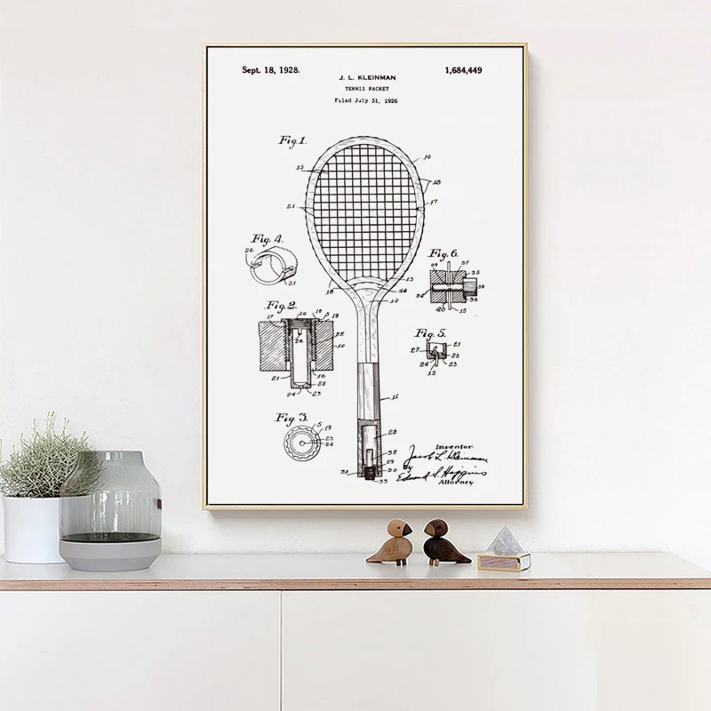 

Modern Abstract Tennis Racket Mechanical Structure Canvas Painting Posters And Prints Art Picture Living Room Bedroom Home Decor
