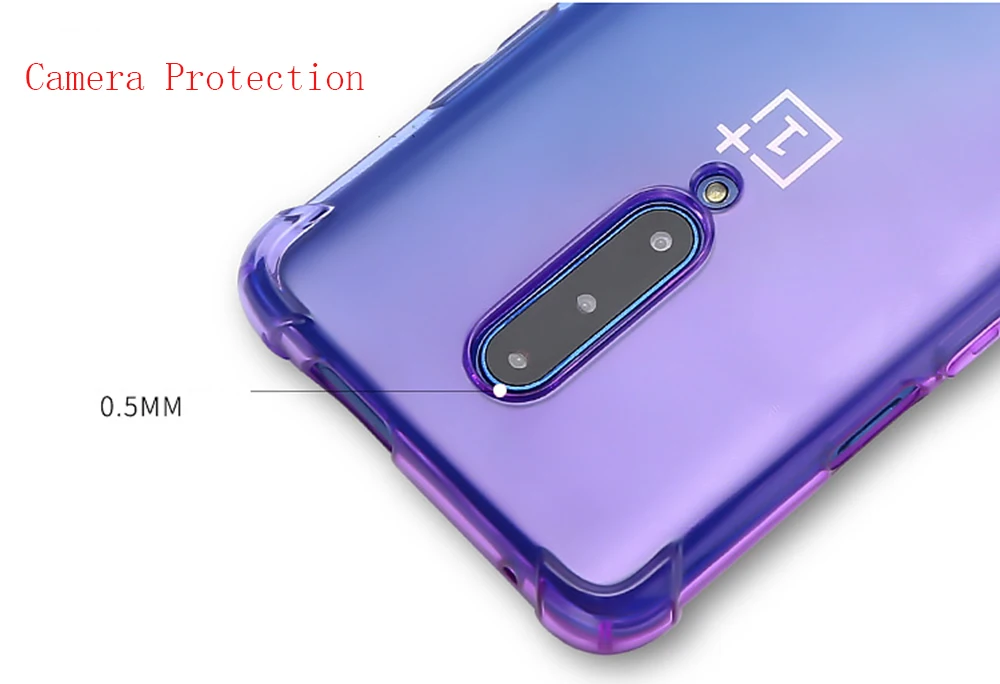 Чехол для oneplus 7, прозрачный, милый, градиентный, тонкий, TPU, чехол для телефона, усиленные углы, противоударный, защитный чехол для oneplus 7 pro