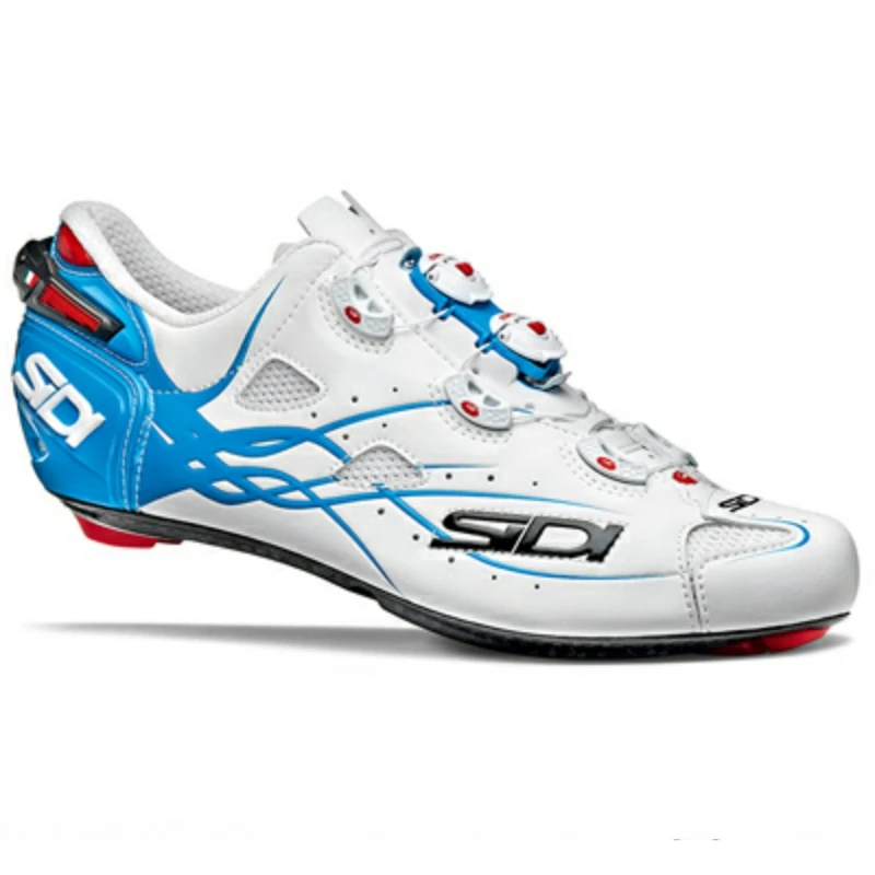 Sidi Shot дорожная обувь из углеродного волокна, обувь для дорожного замка, обувь для велоспорта - Цвет: White-Blue