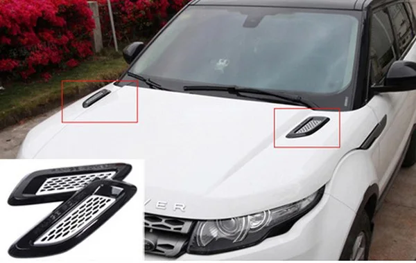 Range Rover Evoque >> Black/Silver Chrome Car Engine Hood Outlet Vent Cover Sticker Car Accessories For Range Rover ... Range Rover Evoque >> Black/Silver Chrome Car Engine Hood Outlet Vent Cover Sticker Car Accessories For Range Rover ...