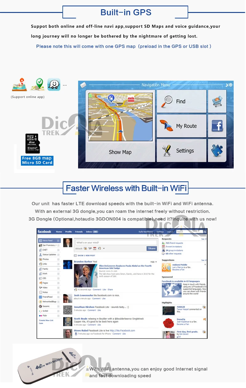 Best 7 Inch Octa Core Android 8.0 4G RAM 32G ROM 2din car dvd GPS player For Toyota Tundra Sequoia Stereo Radio camera DVR RDS BT 6