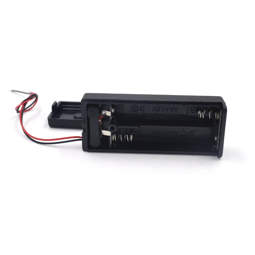 

2xAA 3V Plastic Plastic Battetery Holder Battery Storage Cover Box With ON/OFF Wire Leads For 2*AA Batteries