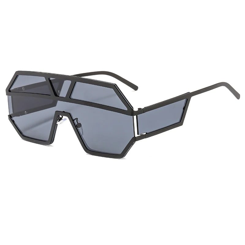 ALOZ MICC, новинка, цельные линзы, солнцезащитные очки для женщин, большие размеры, квадратные солнцезащитные очки,, фирменный дизайн, мужские солнцезащитные очки, Оттенки UV400, Q402 - Цвет линз: C1-Black-Grey