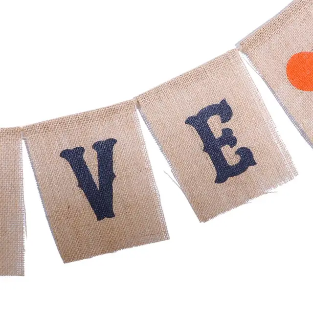 2 Meters LOVE Sign Rustic Jute Burlap Banners Wedding Garland Decoration Photo Booth Props for Wedding Engagement Party Favors