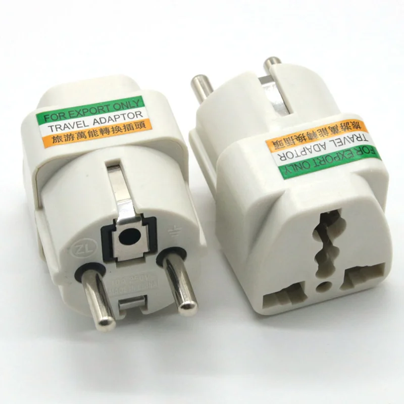 

2pcs Best Price Universal US UK to EU Europe Plug Travel Wall AC Power Charger Outlet Converter International Plug Adaptor