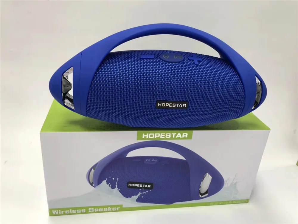 HOPESTAR H37 регби Bluetooth динамик стерео Саундбар водонепроницаемый портативный беспроводной сабвуфер с функцией power Bank TF USB MP3 - Цвет: Синий